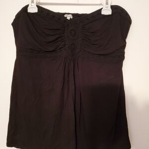 Kismet BLACK Crochet Accent Top